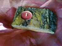 1612a Rinde mit Teelicht